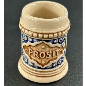 Prosit Miniature Ceramic Beer Stein .5 fl oz 2"H x 1.5"W Collectable Miniature